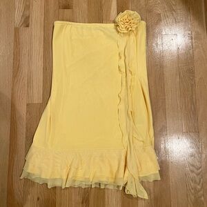 edikted yellow mini dress size large worn once